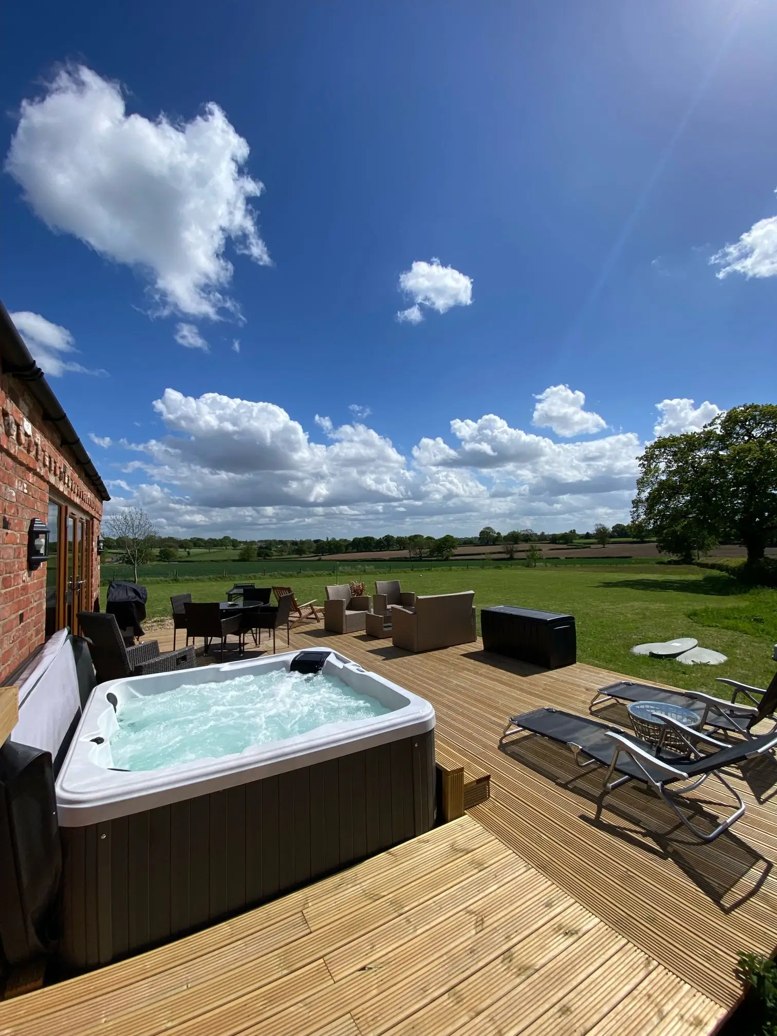 countryside accommodation with a hot tub
